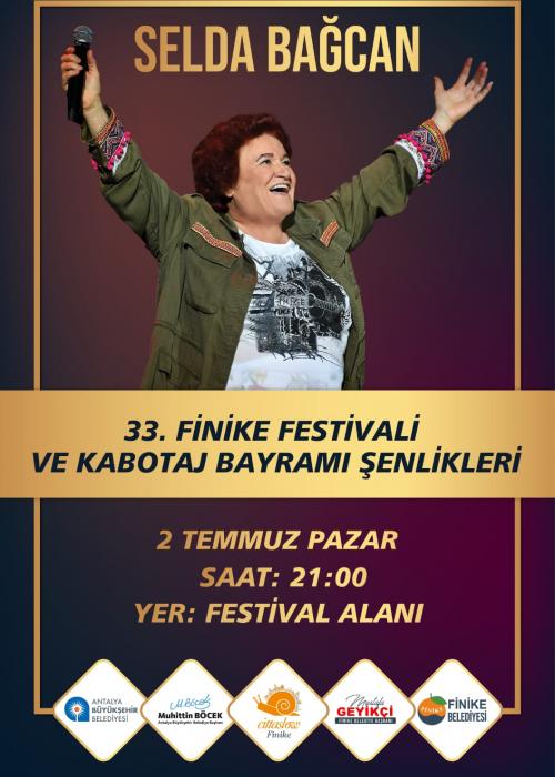 2 TEMMUZ 2023 FİNİKE FESTİVALİ VE KABOTAJ BAYRAMI ŞENLİĞİ SELDA BAĞCAN KONSERİ
