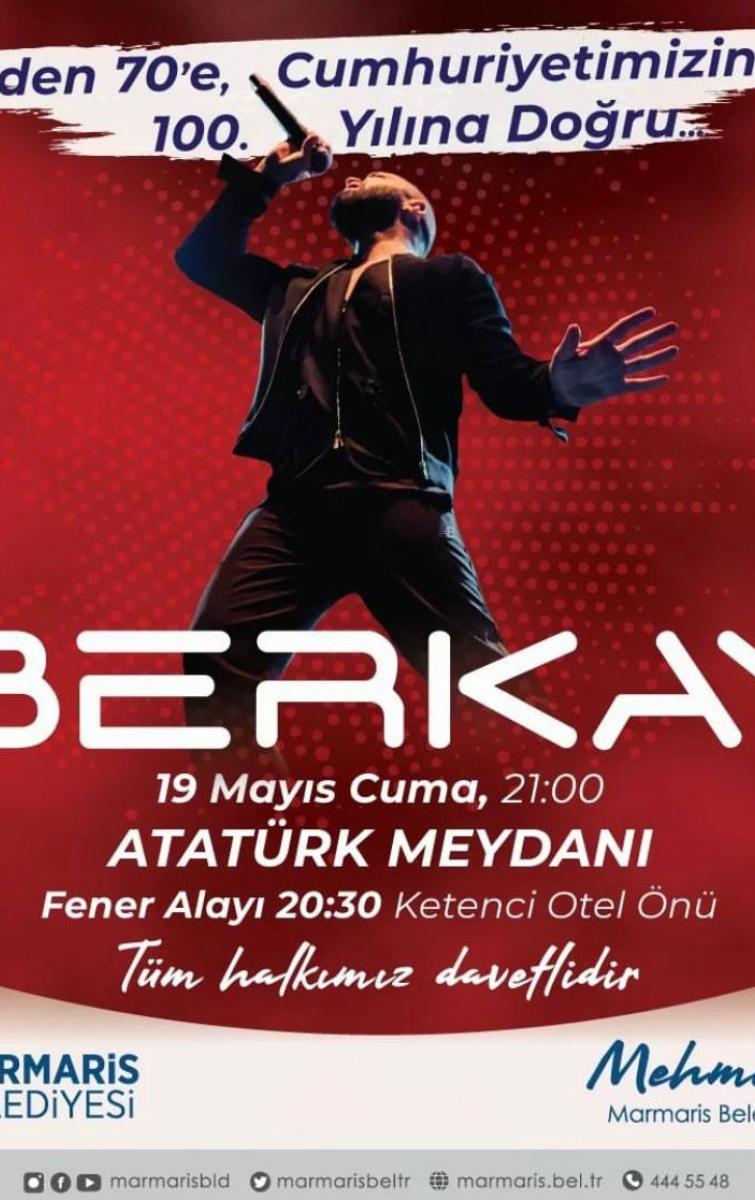 19 MAYIS 2023 GENÇLİK VE SPOR BAYRAMI MARMARİS BERKAY KONSERİ
